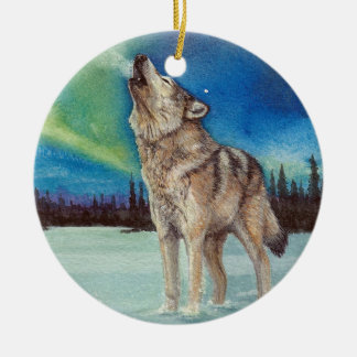 Tanzen-Lichter, die runde Verzierung des Wolfs Keramikornament