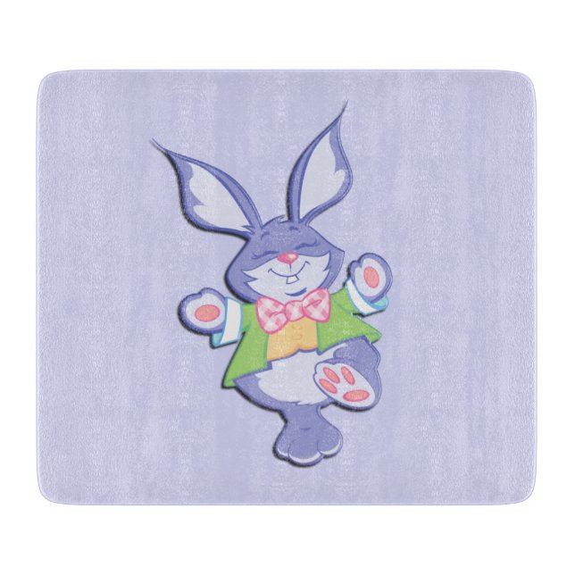 Tanzen Lila Osterhase Schneidebrett (Vorderseite)