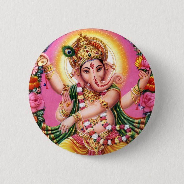 Tanzen-Lord Ganesha Button (Vorderseite)