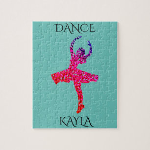 TANZEN Mädchen Rätsel mit personalisiertem Namen. Puzzle