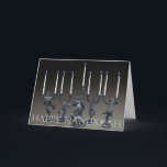 Tanzen Menorah Chanukka Karte<br><div class="desc">Ursprünglicher themed Entwurf Chanukkas basiert auf einem Set Skulpturen.</div>