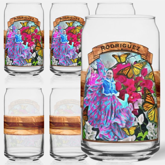 Tanzen mit Blume & Schmetterlingen PV01 Dosenglas (Von Creator hochgeladen)