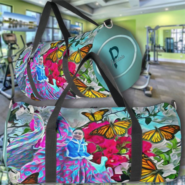 Tanzen mit Blume & Schmetterlingen PV01 Duffle Bag (Von Creator hochgeladen)