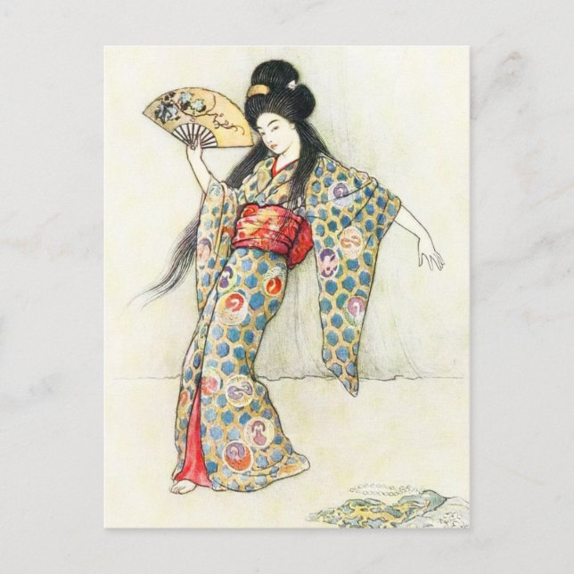 Tanzen mit dem goldenen Kamm Postkarte (Vorderseite)