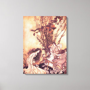 Tanzen mit Fairies Arthur Rackham Illustration Leinwanddruck