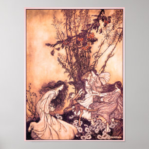 Tanzen mit Fairies Arthur Rackham Illustration Poster