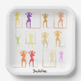 Tanzen mit Farben Weiblich Kaleidoskop Pappteller