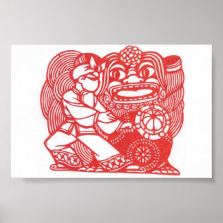 Tanzen mit Löwe Poster