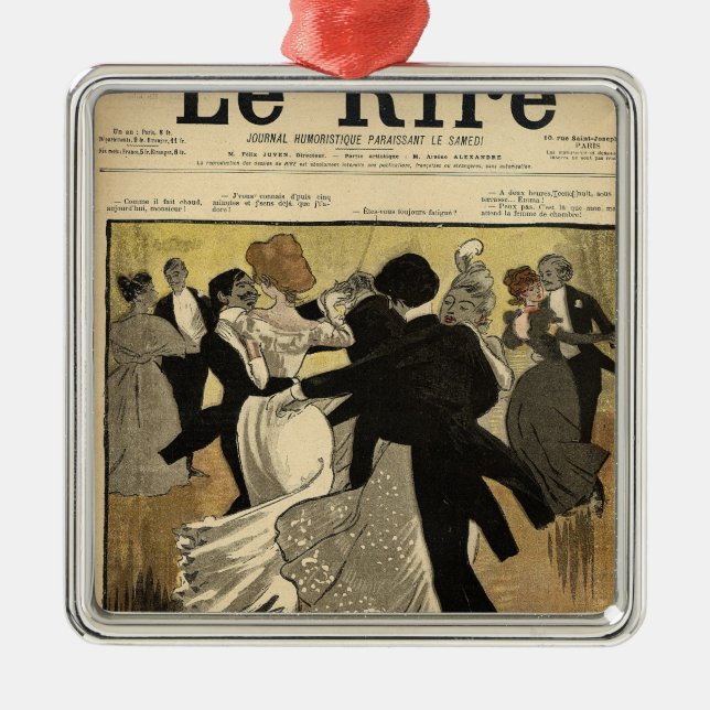 Tanzen-Paare Silbernes Ornament (Vorne)