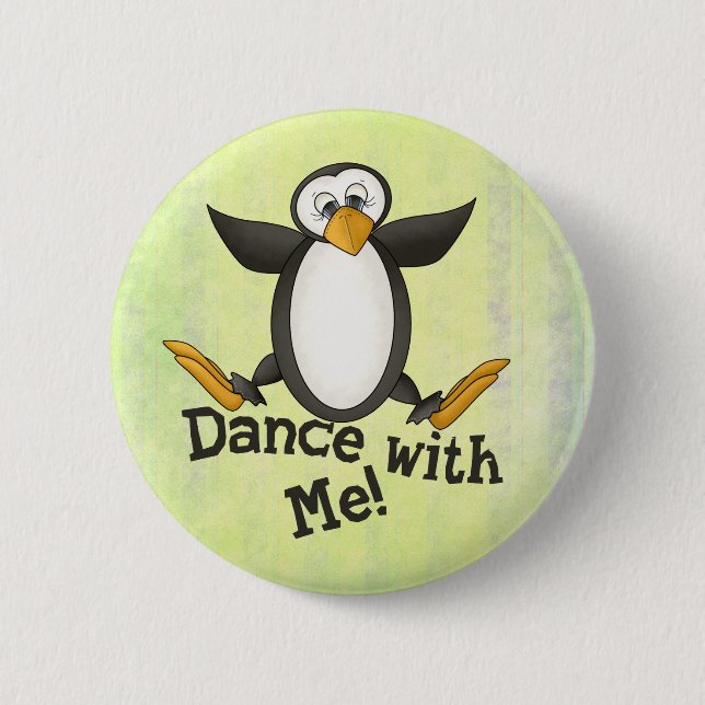Tanzen-Pinguin Button (Vorderseite)