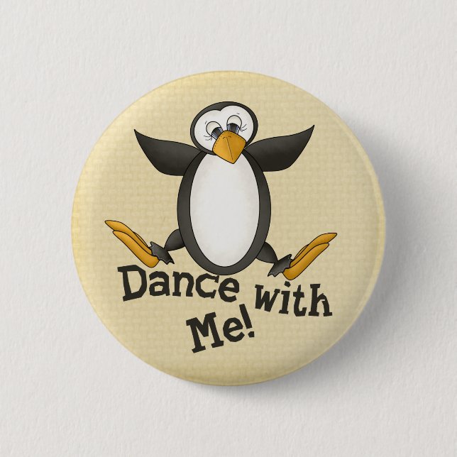 Tanzen-Pinguin Button (Vorderseite)