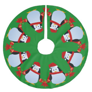 Tanzen-Pinguine Polyester Weihnachtsbaumdecke