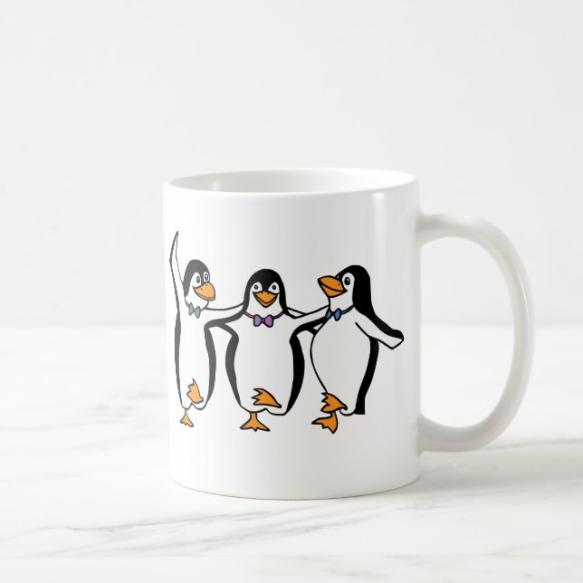 Tanzen-Pinguine Tasse (Rechts)