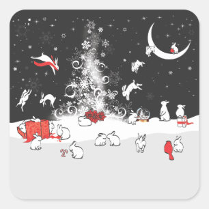 TANZEN QUADRATISCHER AUFKLEBER