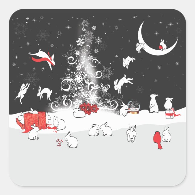 TANZEN QUADRATISCHER AUFKLEBER (Vorderseite)