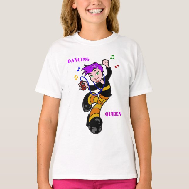 Tanzen, Ringer-T - Shirt für Queen-Girls (Vorderseite)