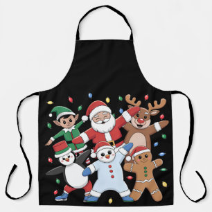 Tanzen Santa Elf und Freunde Schürze