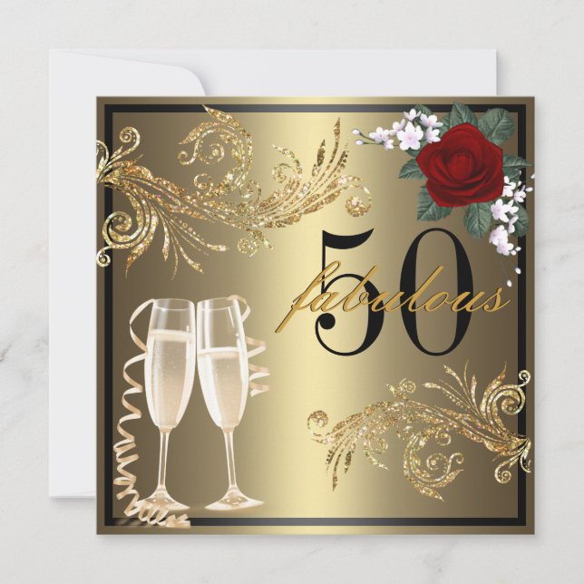 Tanzen-Schuhe - fabelhafte 50. Einladung (Vorderseite)