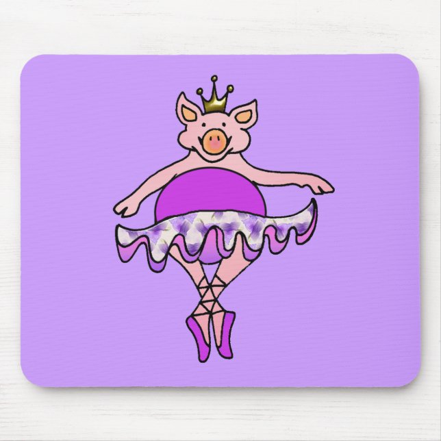 Tanzen-Schwein im Ballettröckchen Mousepad (Vorne)