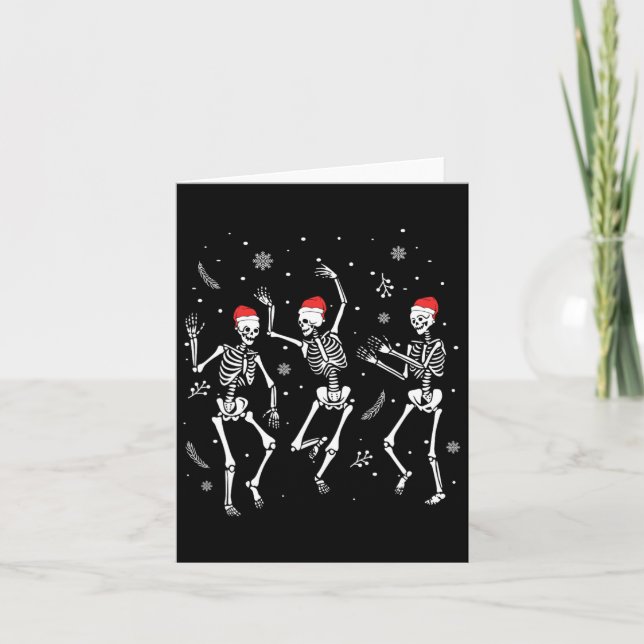 Tanzen Skeleton Weihnachten 2025 Spooky Funny Chri Karte (Vorderseite)