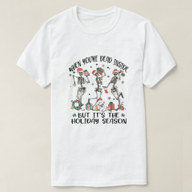 Tanzen Skelette Weihnachten. T-Shirt (Design vorne)