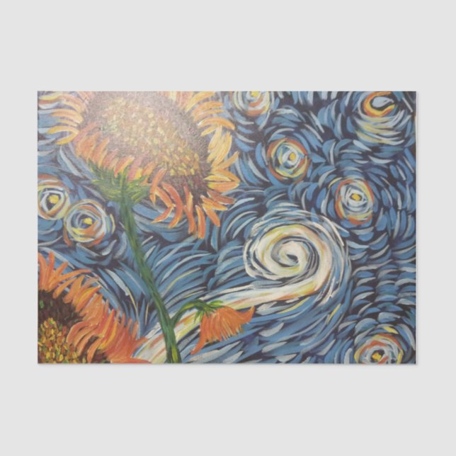 Tanzen-Sonnenblume-Seidenpapier Seidenpapier (Vorderseite)