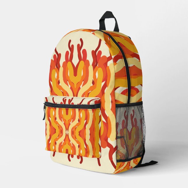 Tanzen Sunburst Pop der Abstrakten Kunst Bedruckter Rucksack (Rückseitige Ecke Rechts)