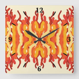 Tanzen Sunburst Pop der Abstrakten Kunst Quadratische Wanduhr