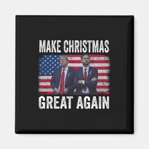 Tanzen Trump Santa und DJ Vance machen Weihnachten Magnet