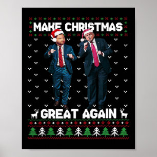 Tanzen Trump Santa und DJ Vance machen Weihnachten Poster