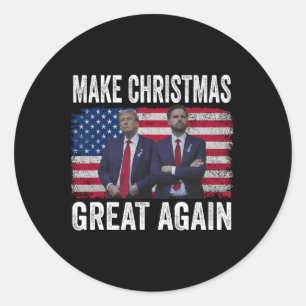 Tanzen Trump Santa und DJ Vance machen Weihnachten Runder Aufkleber