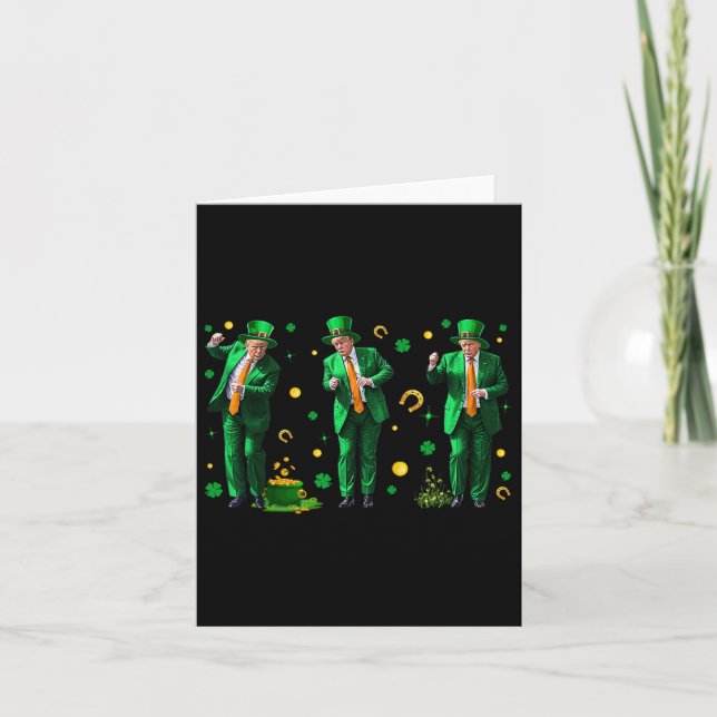 Tanzen Trump St. Patrick's Day Karte (Vorderseite)