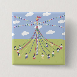 Tanzen um Maypole Button