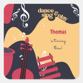 Tanzen und Kindergeburtstag Quadratischer Aufkleber