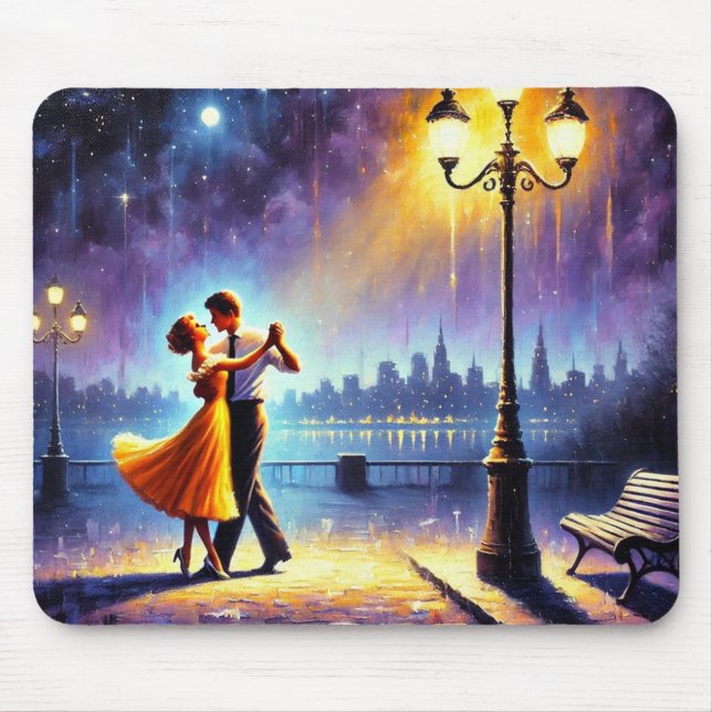 Tanzen unter dem Laternenpfahl Mousepad (Vorne)