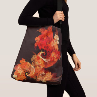 Tanzen von Feuervögeln Abstrakt Art Cross Body Tragetaschen Mit Langen Trägern
