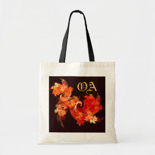 Tanzen von Feuervögeln Abstrakt Art Monogram Bag Tragetasche