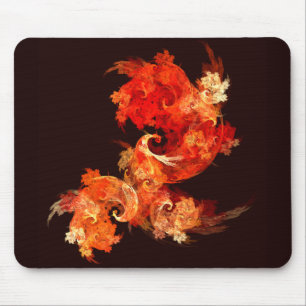 Tanzen von Feuervögeln Abstrakt Art Mousepad