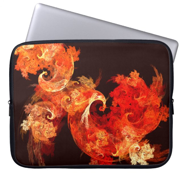 Tanzen von Feuervögeln Abstrakte Kunst Laptopschutzhülle (Vorderseite)