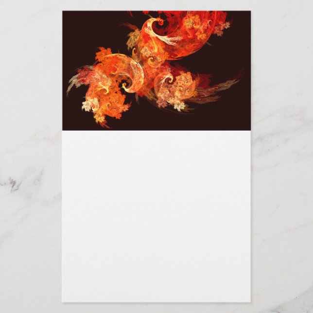 Tanzen von Feuervögeln Abstrakte Kunstgeschichte Briefpapier (Vorderseite)