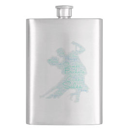 Tanzen Word Art Couple Bachata Salsa Flachmann