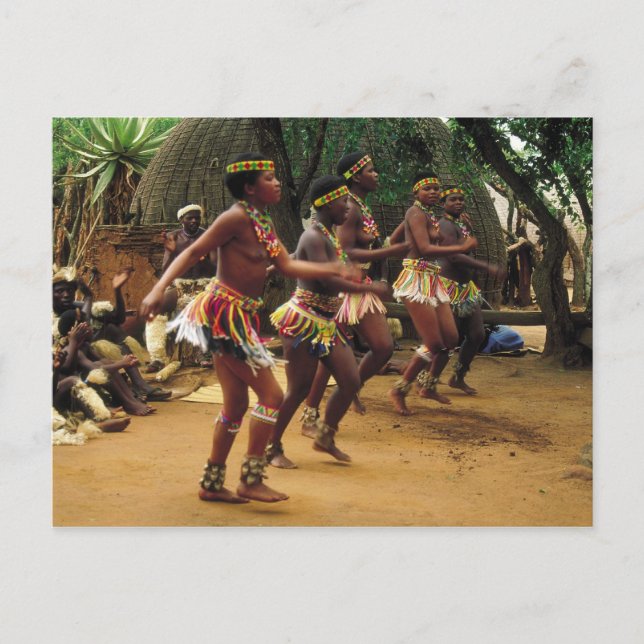 Tanzen, Zulu Style - Südafrika Postkarte (Vorderseite)