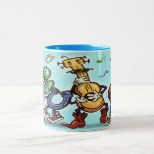 Tanzen Zwei-Tone-Kaffee-Tasse Zweifarbige Tasse