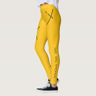 Tanzend den Tag Soft Schwarz&Orange Minimal X Kuns Leggings