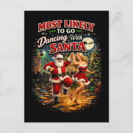 Tanzend mit dem Weihnachtsmann Postkarte