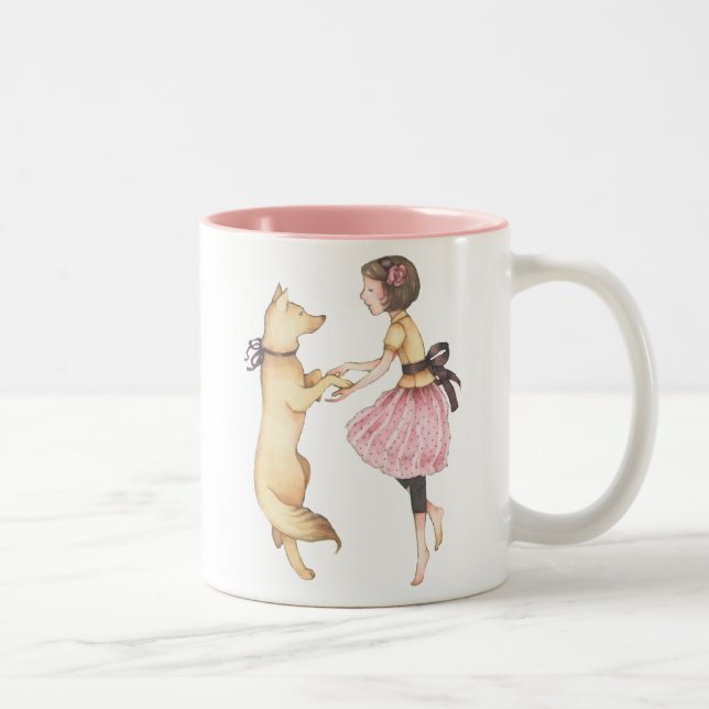 "Tanzend mit der mein Hunde" Tasse (Rechts)
