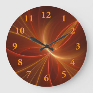 Tanzend mit moderner abstrakter Fraktalkunst Große Wanduhr