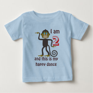 Tanzende Affen, 2. Geburtstag, personalisiert Baby T-shirt