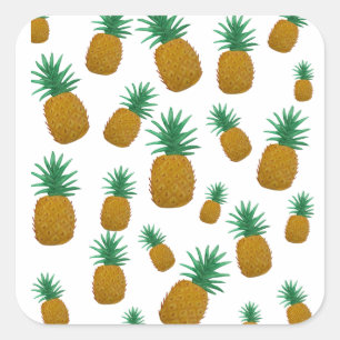 Tanzende Ananas Quadratischer Aufkleber