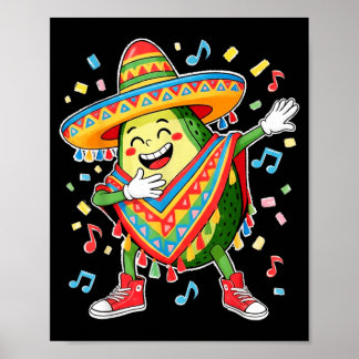 Tanzende Avocado Fiesta Mexikanische Party Jungen Poster